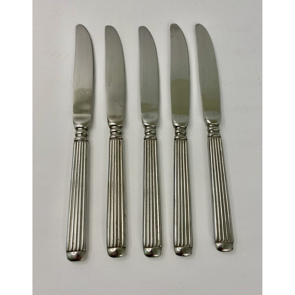 Hampton Silversmiths MONUMENT Ribbed 18/10 Dinner Knives Set Of 5 Knife